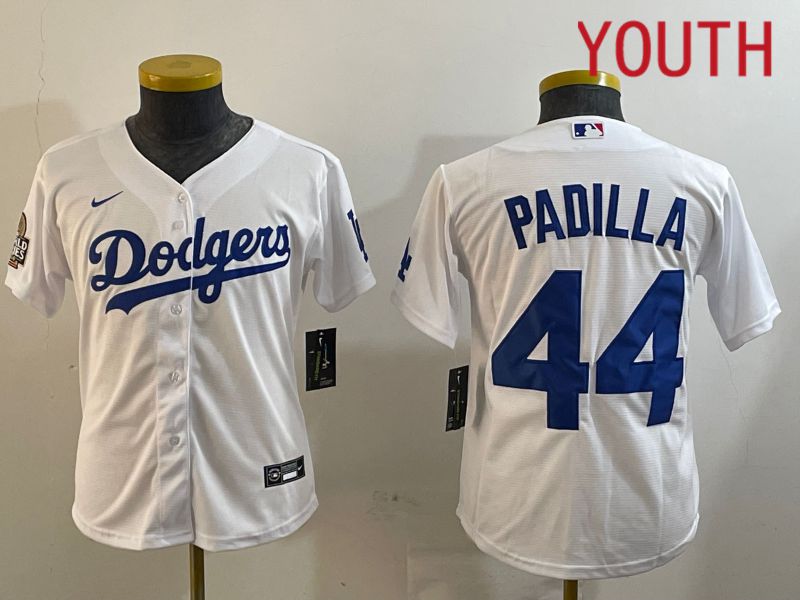 Youth Los Angeles Dodgers #44 Padilla White Game 2024 Nike MLB Jersey style 1218->youth mlb jersey->Youth Jersey